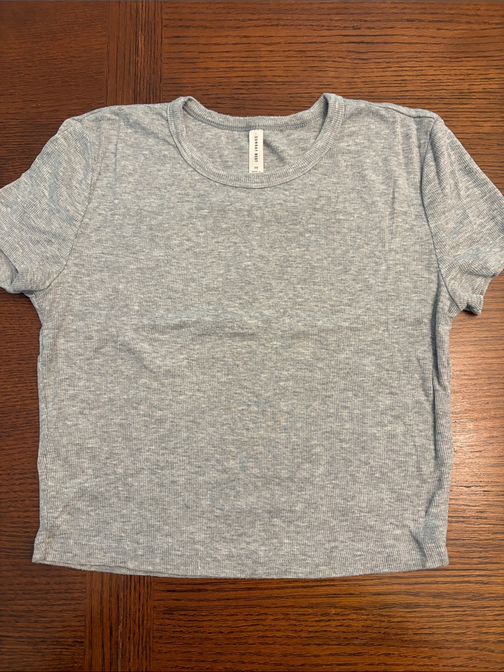 Sunday Best Grey Ribbed Short Sleeve Tee